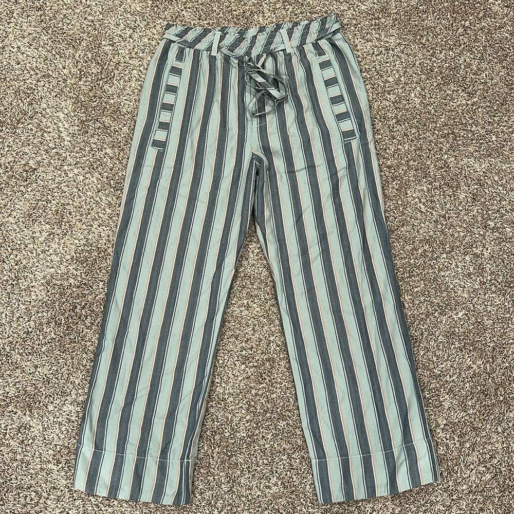 Free People Marielle Pull-On Striped Pants Blue Combo - Picture 7 of 8
